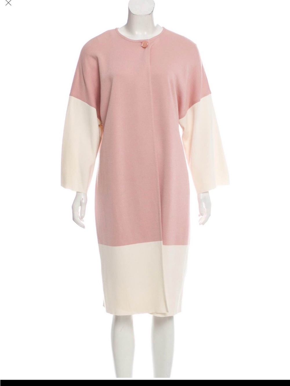 St John- Long 2-tone pink\cream cardigan-XL